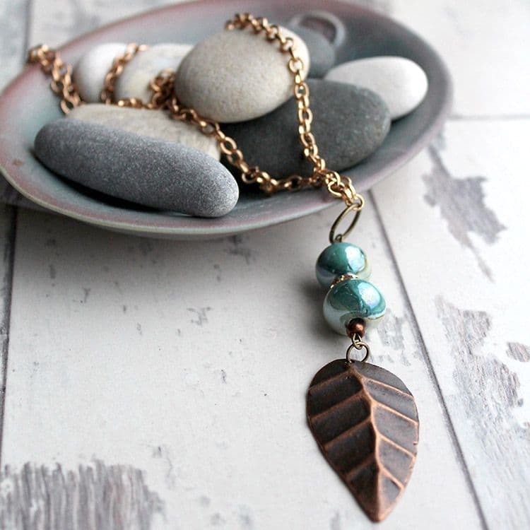 Copper Leaf Pendant