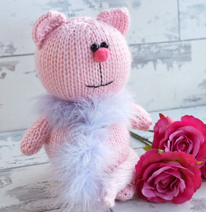 Cute Pink Fluffy Kitten Soft Toy