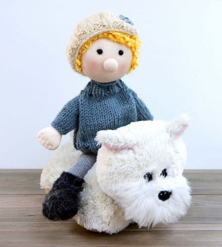 Cute Rag Doll with Blue Jumper