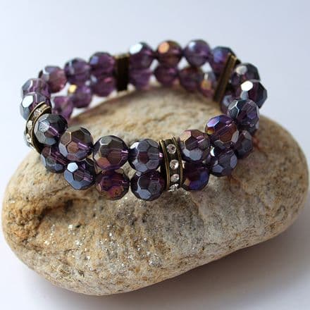 Dark Amethyst Stretch Bracelet