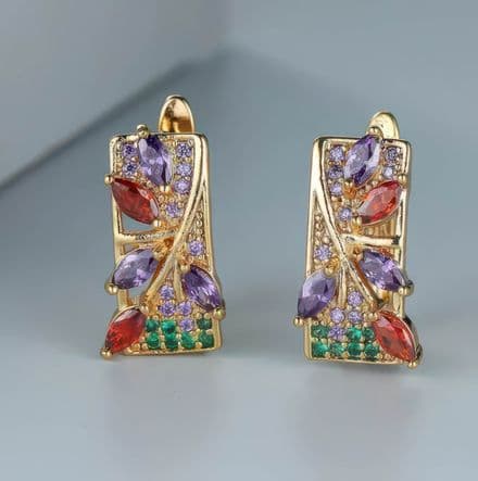 Delicate Sparkle Earrings with Floral Design