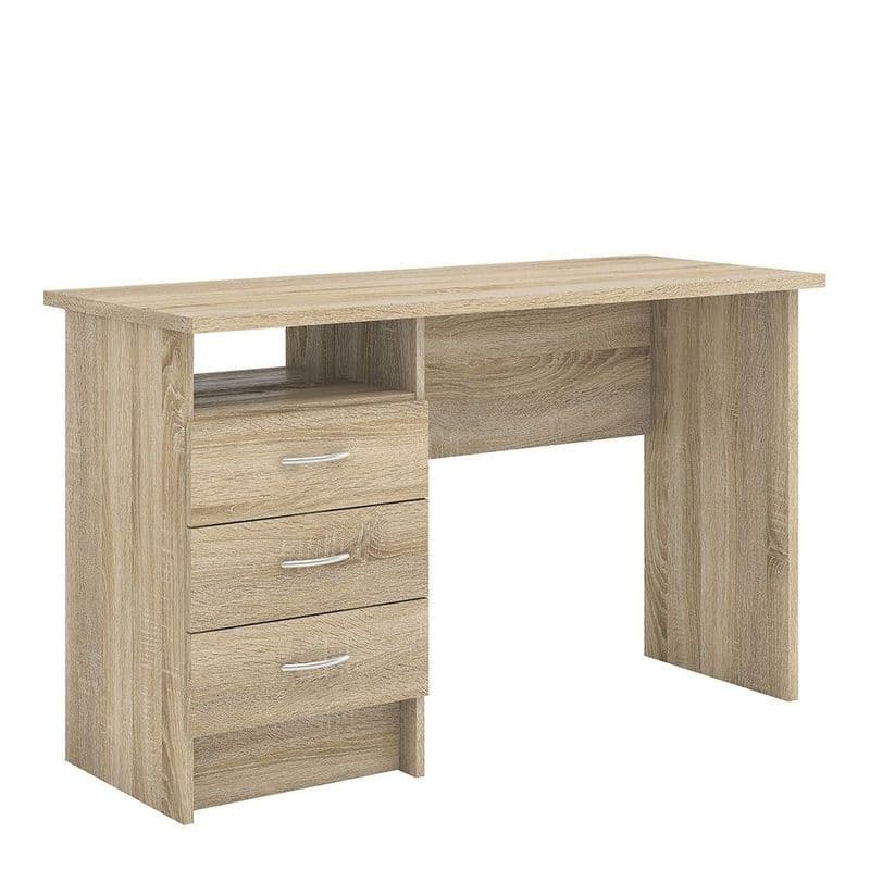 Desk with 3 drawers in oak finish