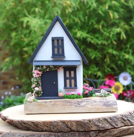 Fairy Hill Cottage Wooden House Ornament