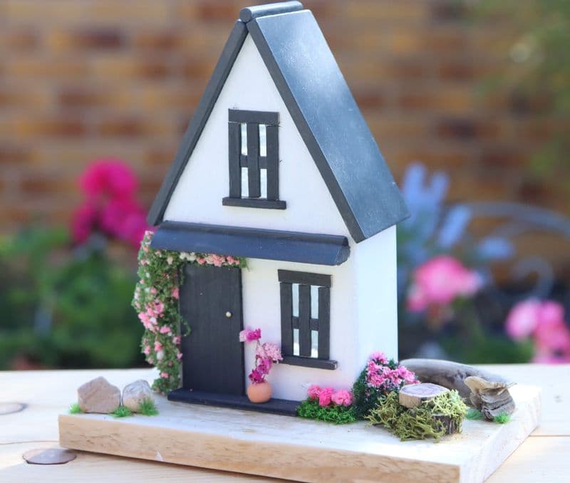 Fairy Hill Cottage Wooden House Ornament