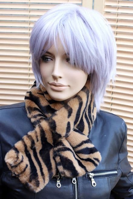 Faux Fur Animal Print Scarf