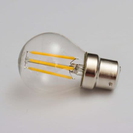 Filament LED Small Round Bulb BC Bayonet Clear Warm White