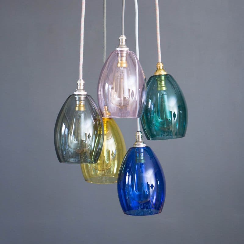 Five Glass Cluster Pendant Light