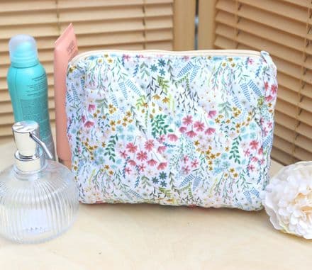 Floral Quilted Toiletry Bag