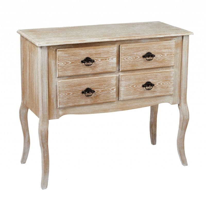French style rustic oak 4 Drawer Cabinet