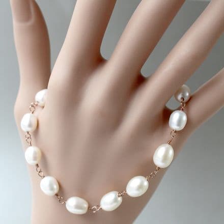 Freshwater Pearls and Rose Gold Bracelet