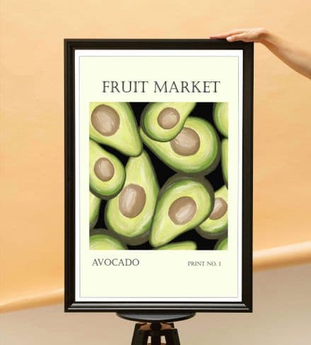 Fruit Market Art Print with Avocado