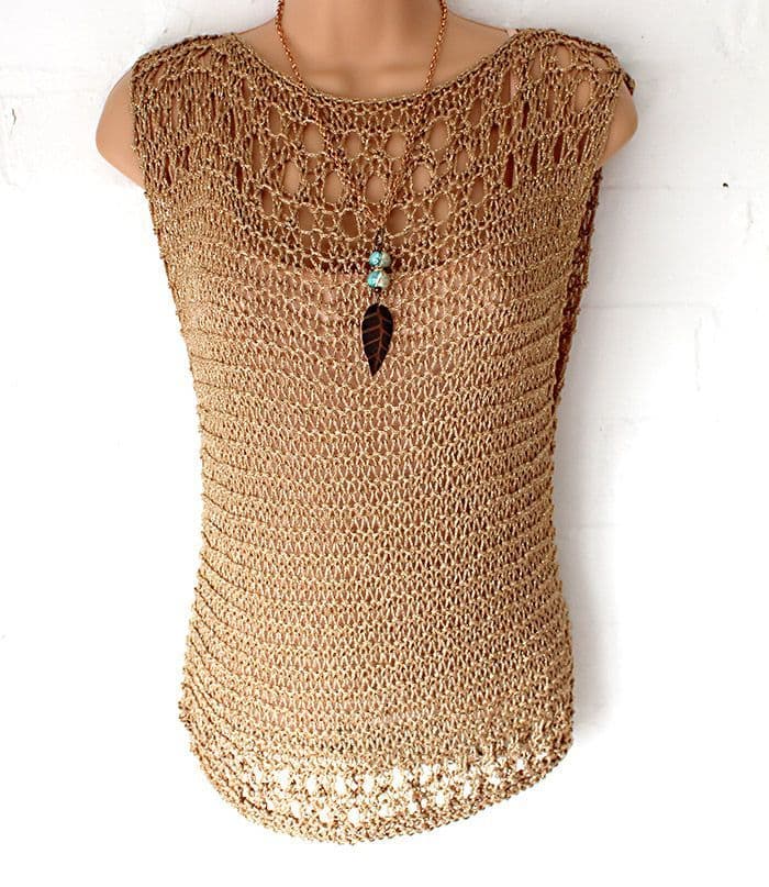 Gold knitted top