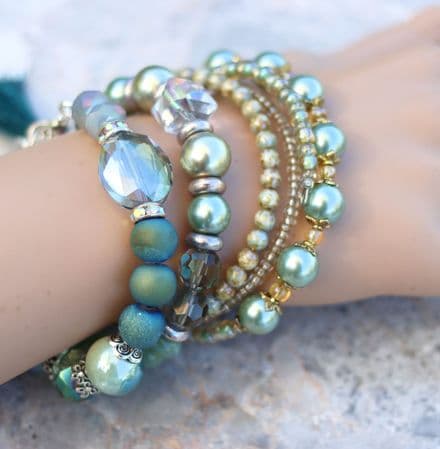 Green and Blue Bracelet Set