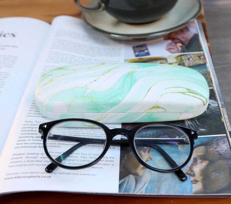 Green Marble Hard Glasses Case