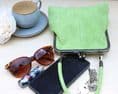 Green Suede look Hand Bag