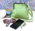 Green Suede look Hand Bag