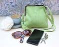 Green Suede look Hand Bag