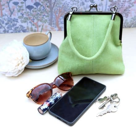 Green Suede look Hand Bag