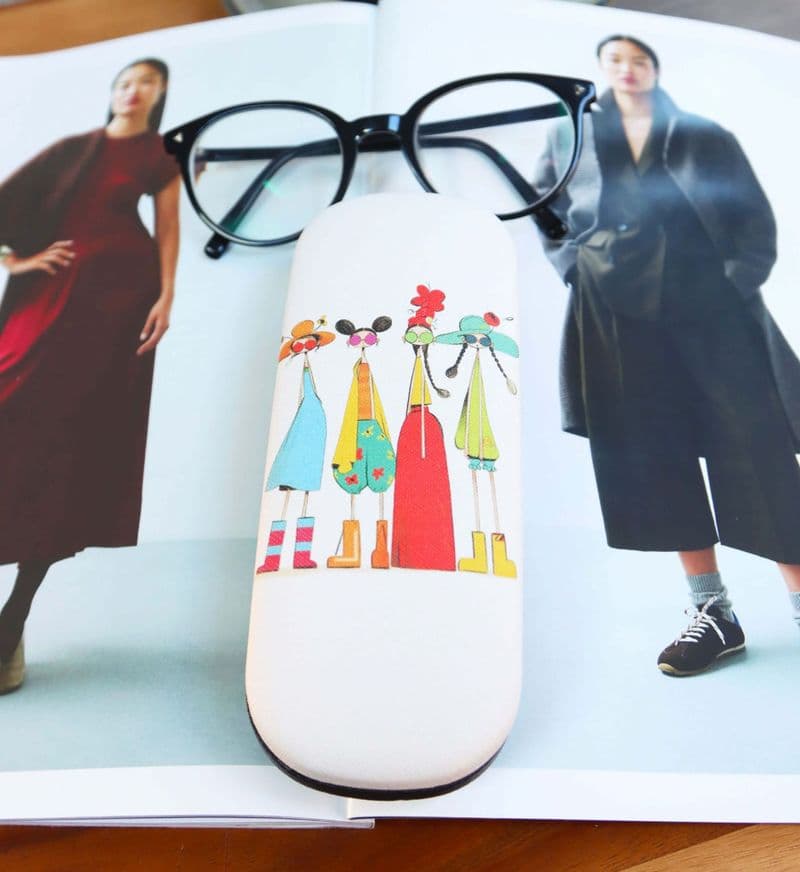 Hard Glasses Case with Fashion Girls Design