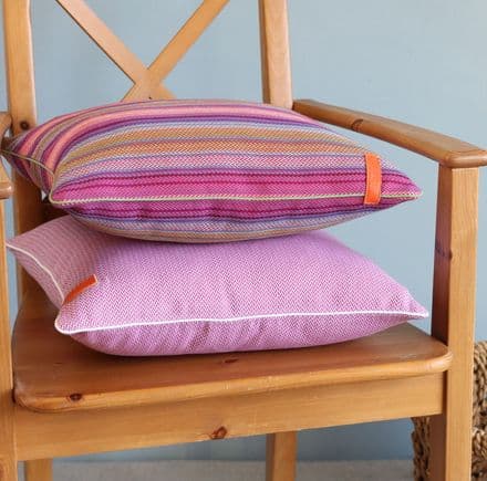 Herringbone Cushion Cover in Pink Stripes