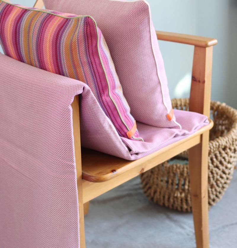 Herringbone Throw in Orchid Pink