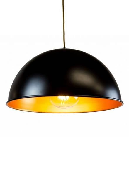 Large Metal Lamp shade in Black and Gold