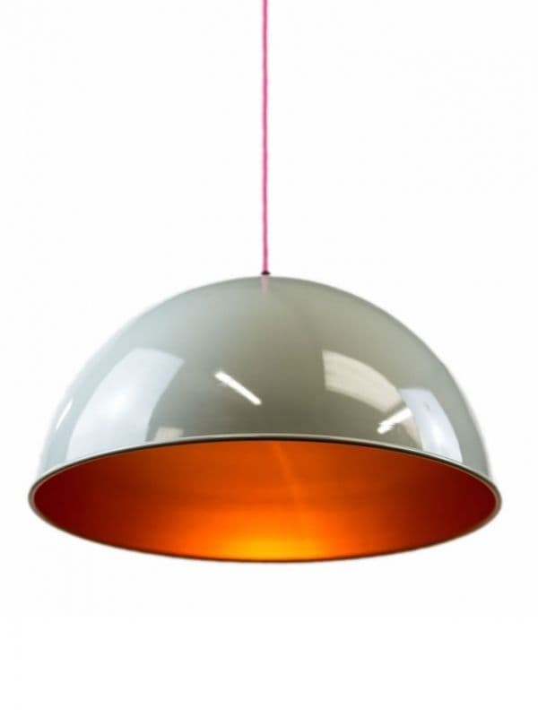 Large Metal Lamp shade in Grey and Gold