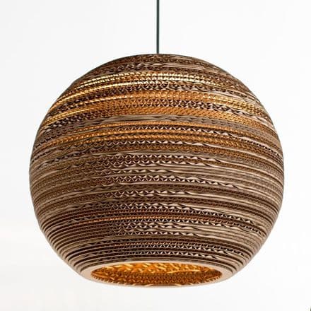 Large sphere lampshade (16") made from recycled cardboard