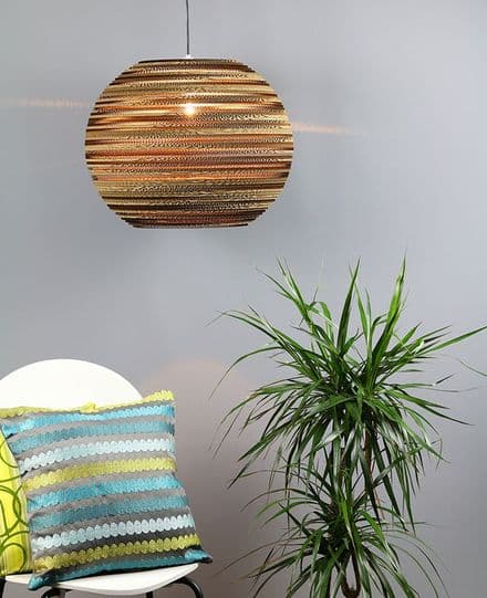 Large sphere lampshade (20") made from recycled cardboard