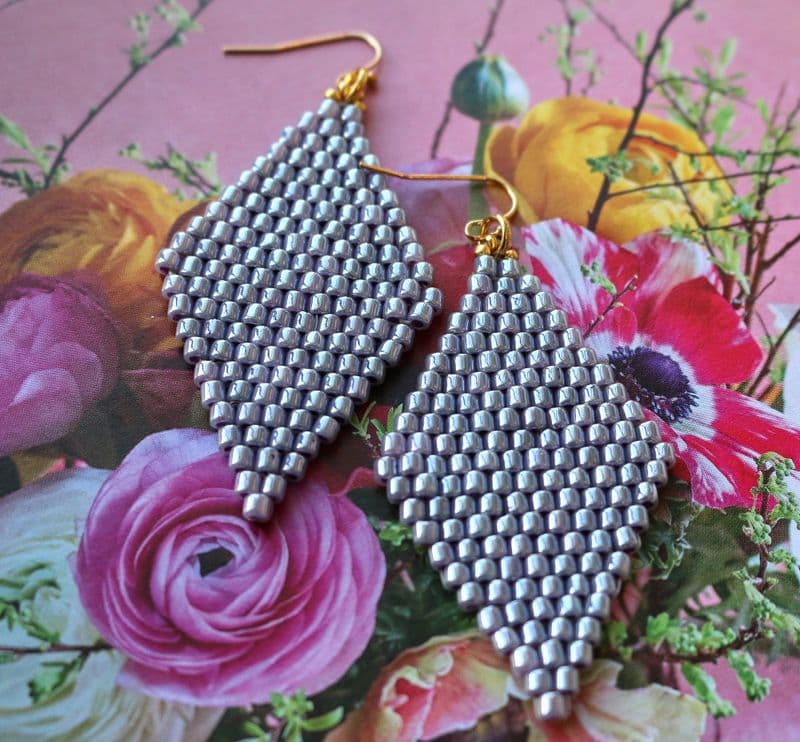 Lavender Diamond Dangle Earrings