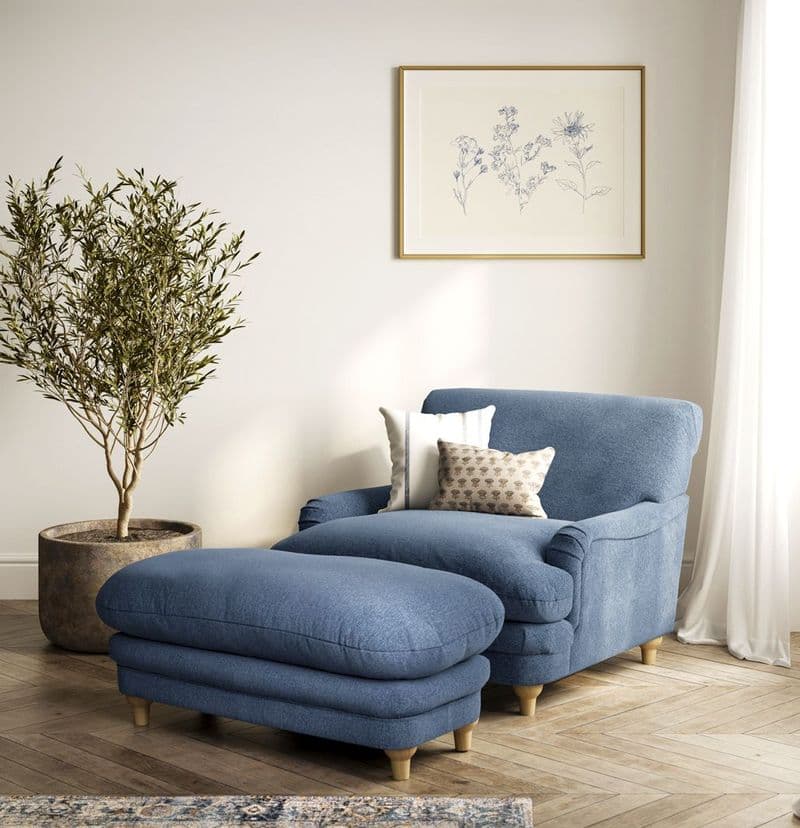 Luxurious Plumpton Armchair in  Denim Blue
