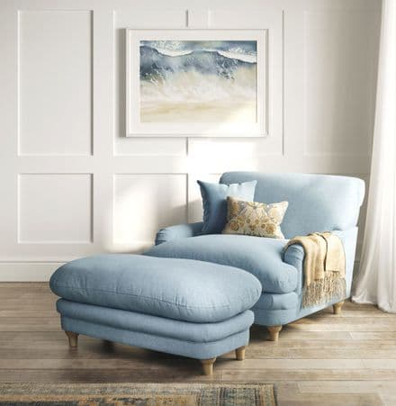 Luxurious Plumpton Armchair in Duck Egg Blue