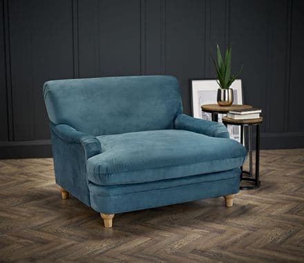 Luxurious Plumpton Armchair in Peacock Blue