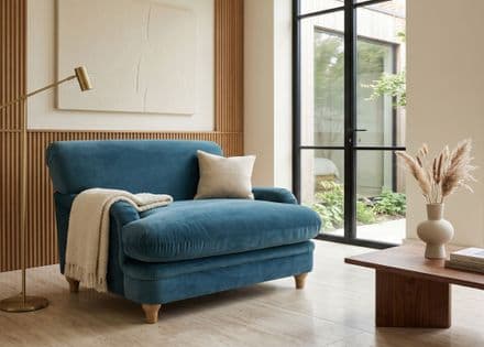 Luxurious Plumpton Armchair in Peacock Blue