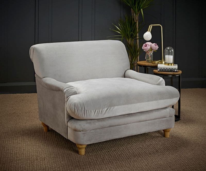 Luxurious Plumpton Armchair in Silver Grey