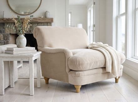 Luxurious Plumpton Armchair in Soft Beige