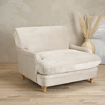 Luxurious Plumpton Armchair in Soft Beige