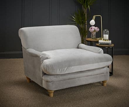 Luxurious Plumpton Armchair in Soft Grey