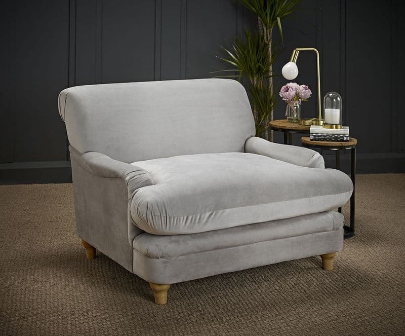 Luxurious Plumpton Armchair in Soft Grey