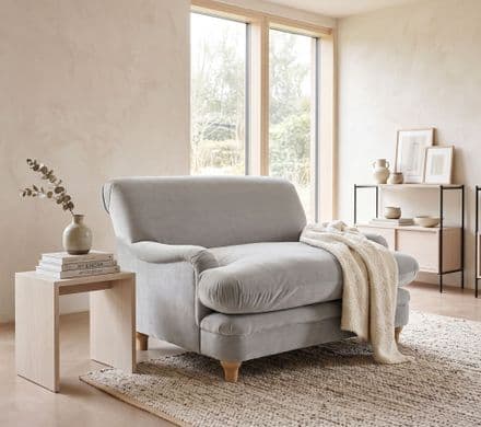 Luxurious Plumpton Armchair in Soft Grey