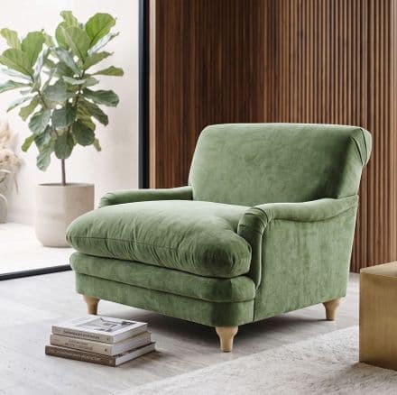 Luxurious Plumpton Armchair in Vine Green