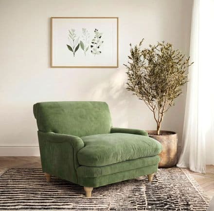 Luxurious Plumpton Armchair in Vine Green