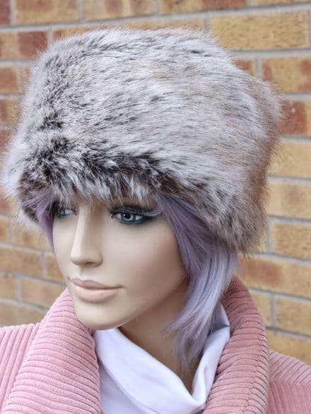 Luxury Faux Fur Hat in Truffle