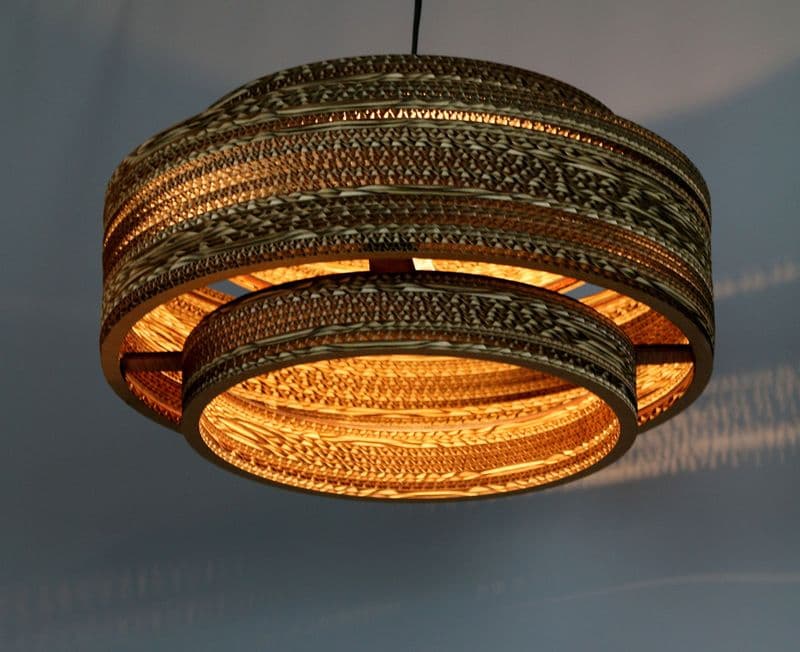 Mid Century style lamp shade made from recycled cardboard