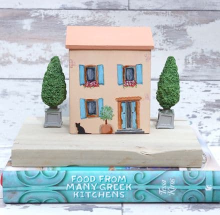 Miniature Mediterranean Villa Wooden Ornament