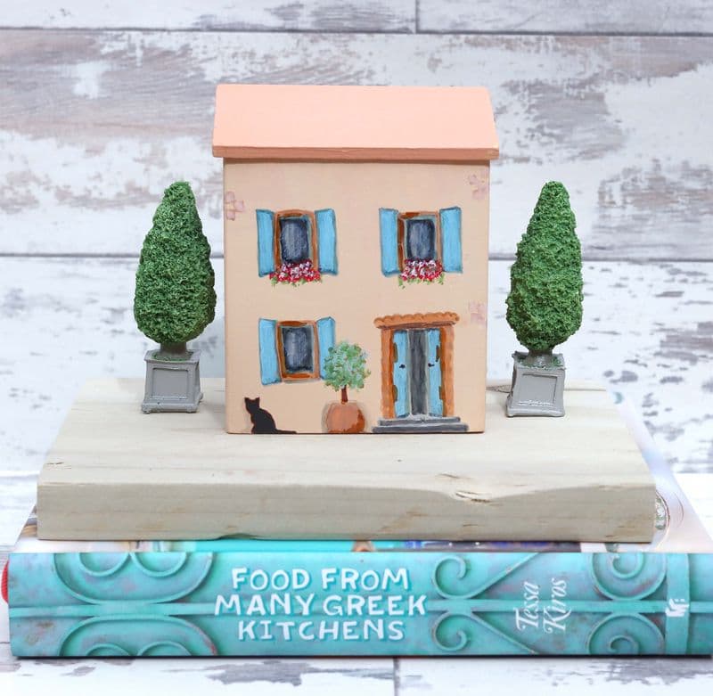 Miniature Mediterranean Villa Wooden Ornament