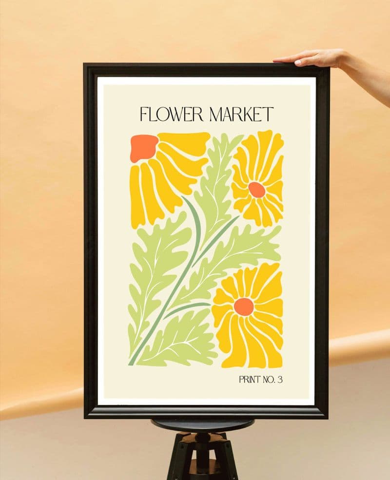 Modern Boho Yellow Flower Art Print
