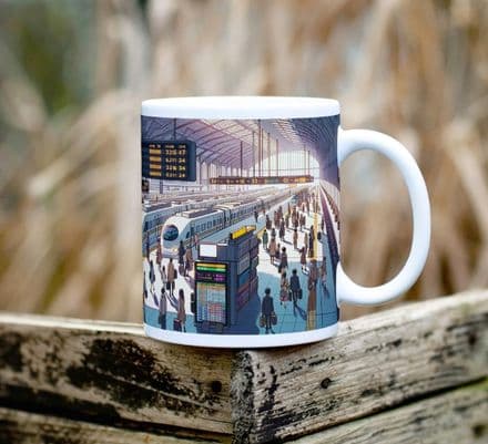 Modern Train Station Ceramic 11oz Mug