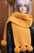 Mustard Yellow Chunky Wool Scarf