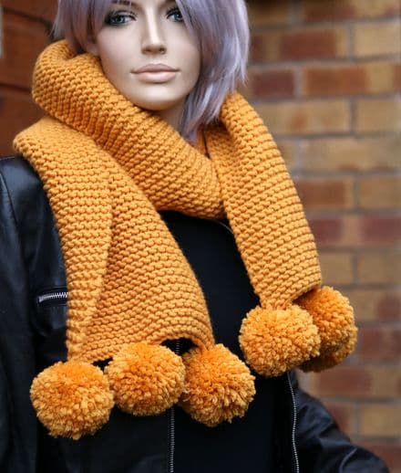 Mustard Yellow Chunky Wool Scarf